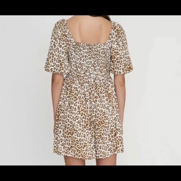 FAITHFUL THE BRAND ILARIA smocked leopard Giorgio animal print mini dress nwt xs - Picture 4 of 7